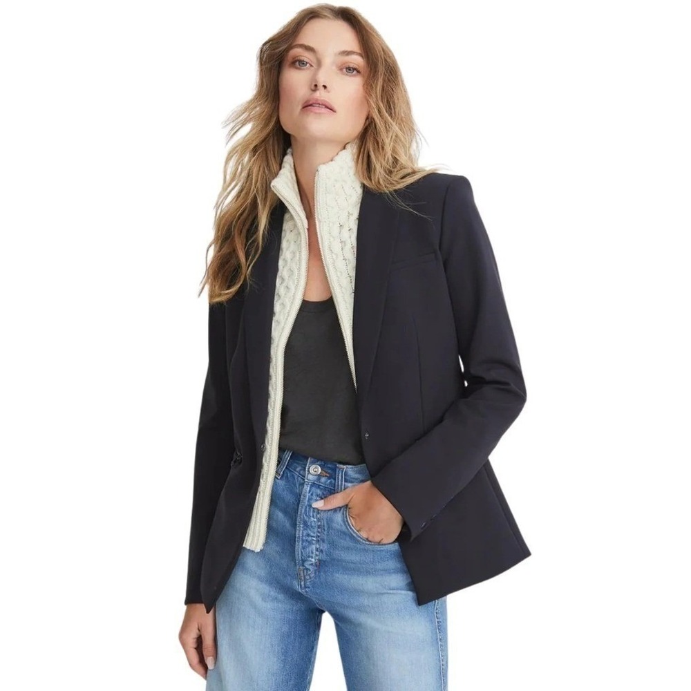 Veronica Beard Black Wool Single Button Classic Dickey Jacket Blazer Size 4 - Picture 10 of 12